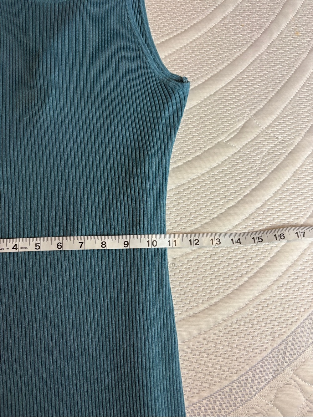 Sleeveless Ribbed Midi Dress in Teal Blue - Picture 9 of 12